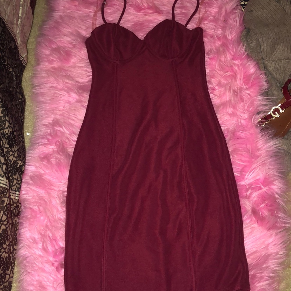 burgundy dress
